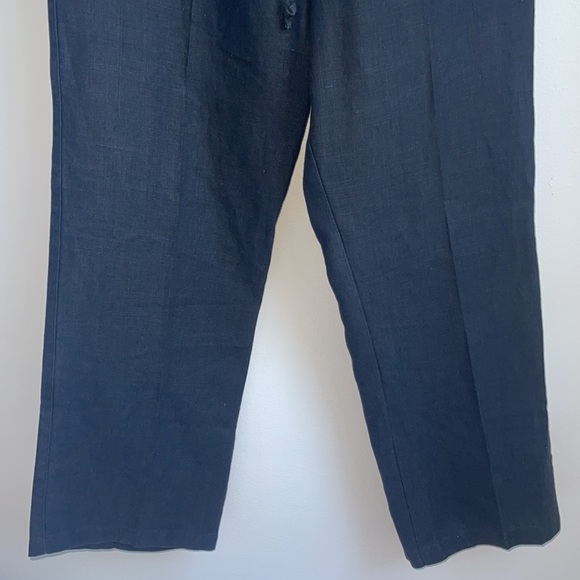 French connection plus size small linen wide leg  black pant. - Picture 4 of 8